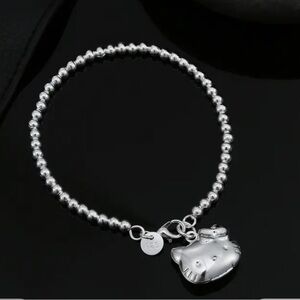 New Sterling silver hello kitty ball bracelet locket